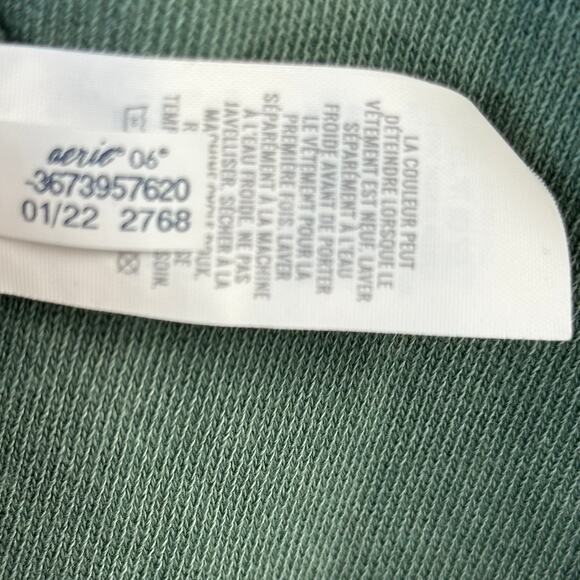 Aerie Beach Weekend Hoodie Womens sz XS Oversized Green Vintage Washed‎ **flawed - Picture 6 of 7